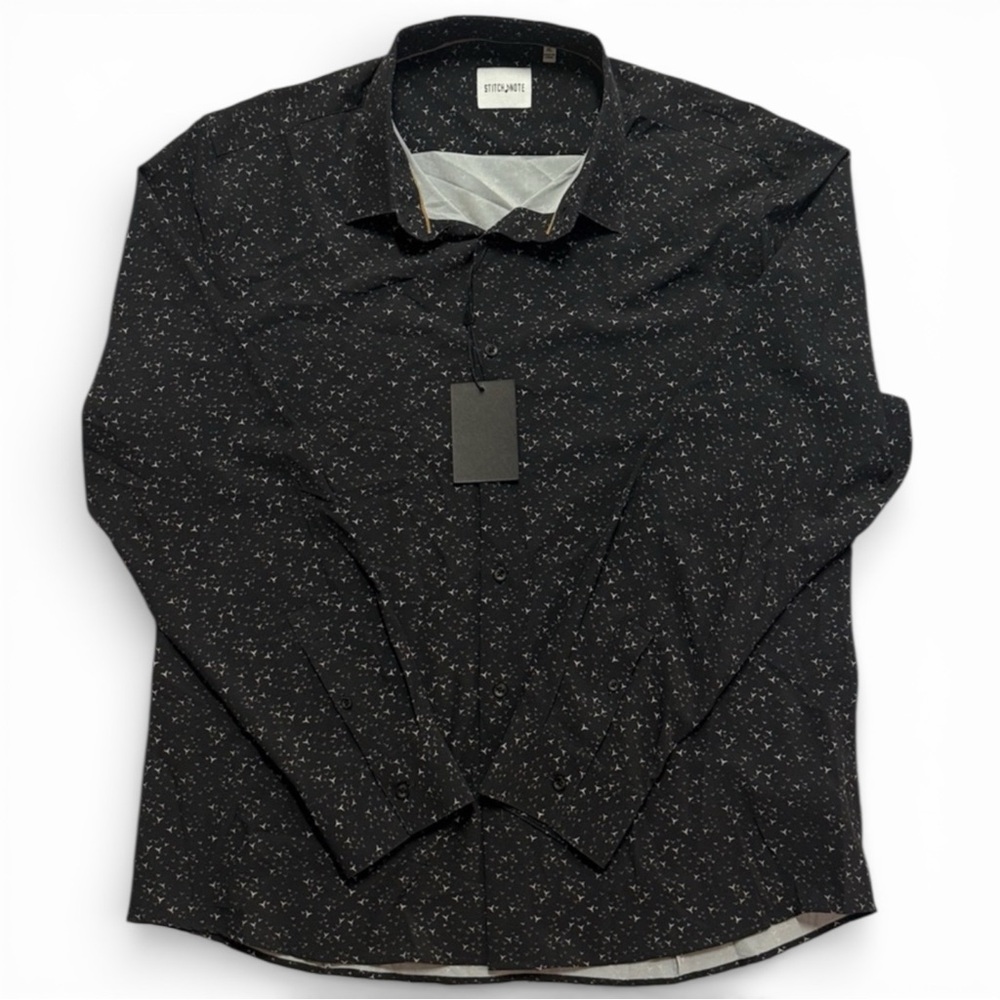 Stitch Note Black and White Patterned Shirt NWT